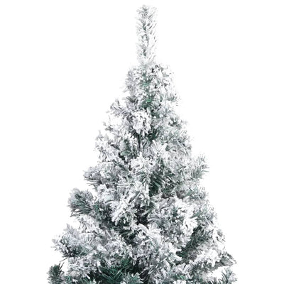 vidaXL Artificial Pre-lit Christmas Tree with Flocked Snow Green 400 cm PVC