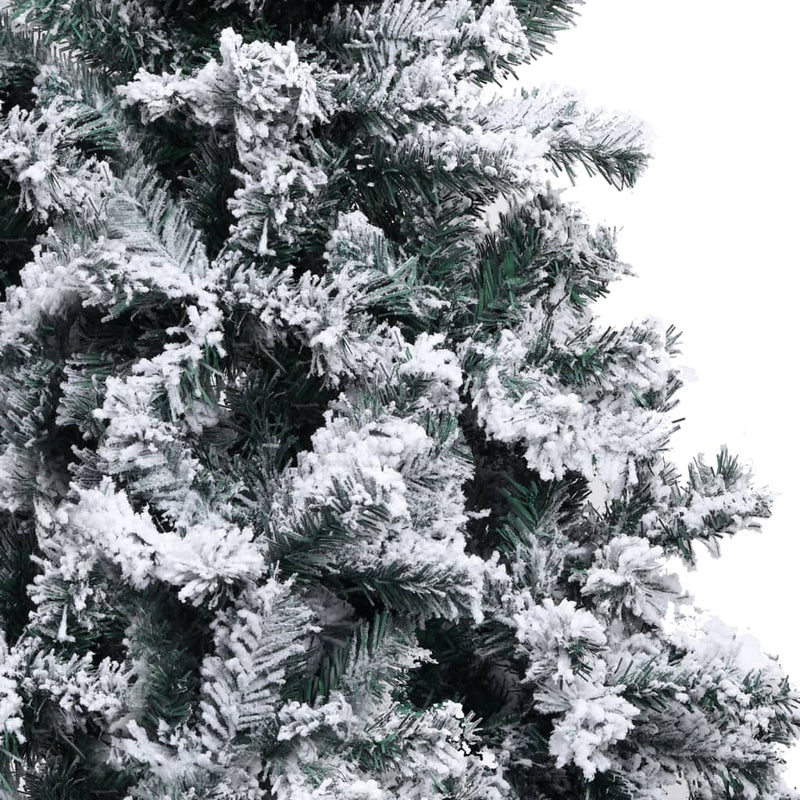 vidaXL Artificial Pre-lit Christmas Tree with Flocked Snow Green 400 cm PVC