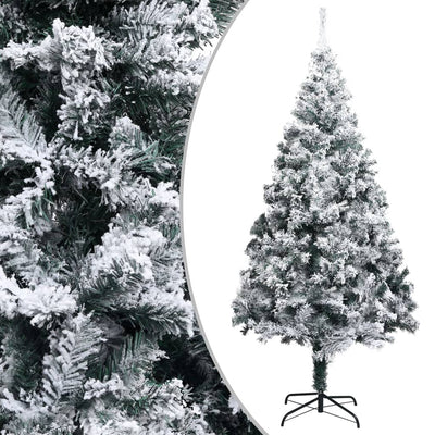 vidaXL Artificial Pre-lit Christmas Tree with Flocked Snow Green 400 cm PVC