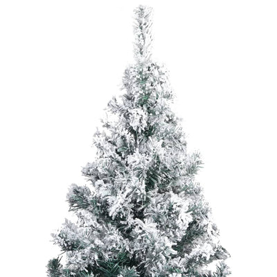 vidaXL Artificial Pre-lit Christmas Tree with Flocked Snow Green 400 cm PVC