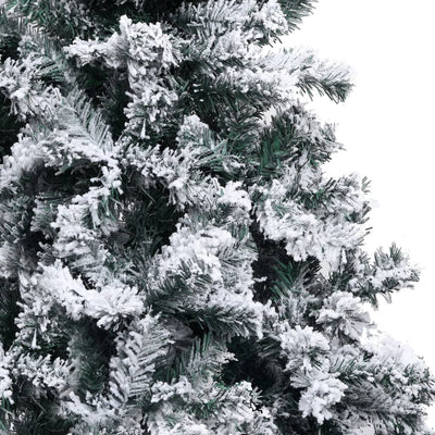 vidaXL Artificial Pre-lit Christmas Tree with Flocked Snow Green 400 cm PVC