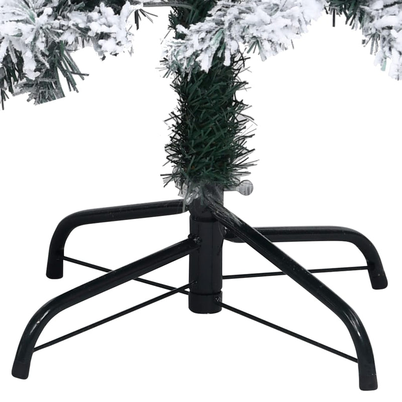 vidaXL Artificial Pre-lit Christmas Tree with Flocked Snow Green 240 cm