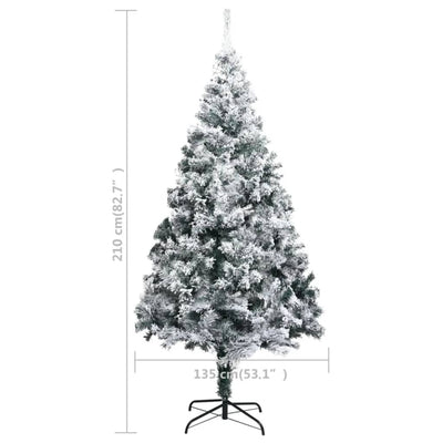 vidaXL Artificial Pre-lit Christmas Tree with Flocked Snow Green 240 cm