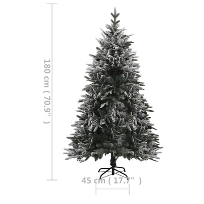 vidaXL Artificial Pre-lit Christmas Tree with Flocked Snow 150 cm PVC&PE