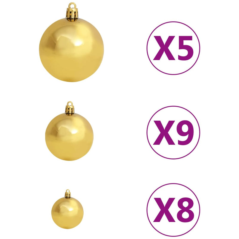 vidaXL Artificial Pre-lit Christmas Tree with Ball Set Green 240 cm PVC