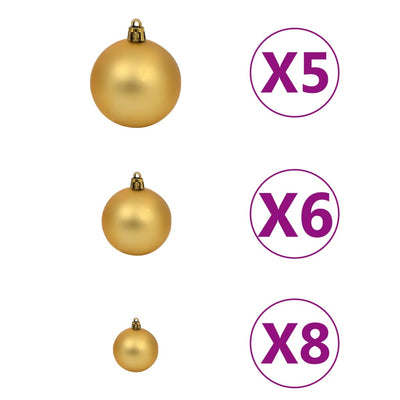 vidaXL Artificial Pre-lit Christmas Tree with Ball Set Green 240 cm PVC