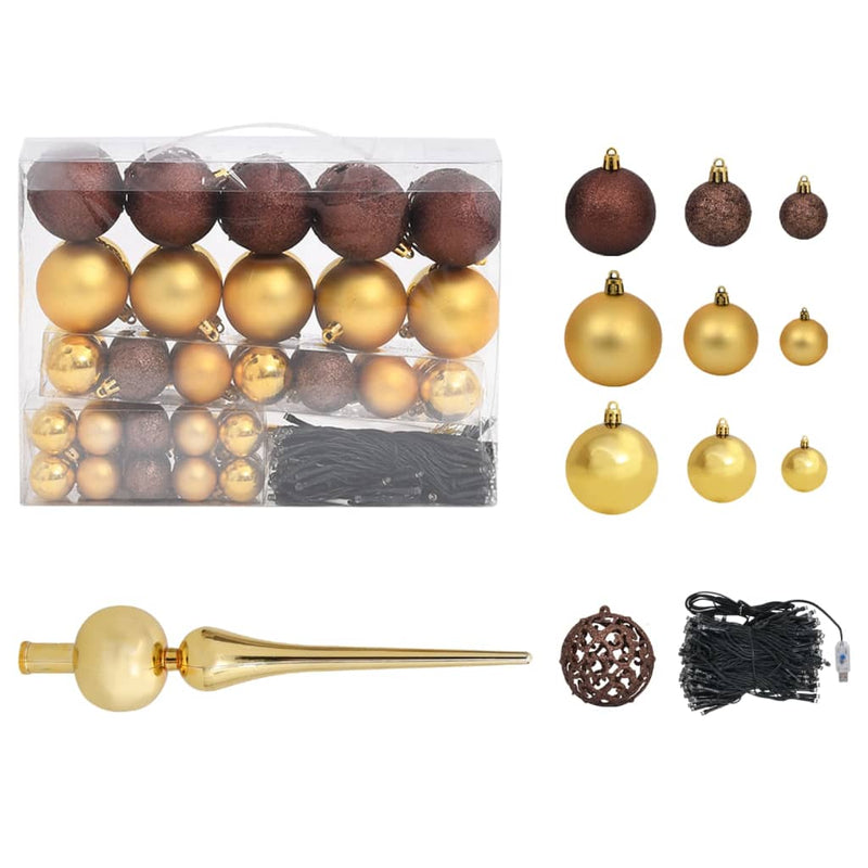 vidaXL Artificial Pre-lit Christmas Tree with Ball Set Green 240 cm PVC