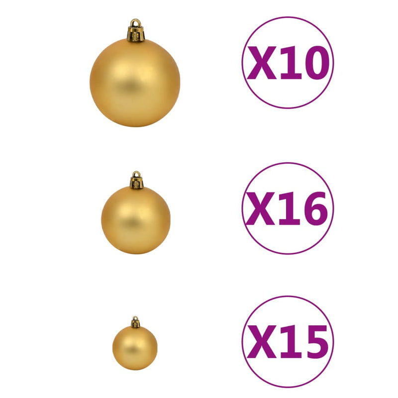 vidaXL Artificial Pre-lit Christmas Tree with Ball Set Green 240 cm PVC