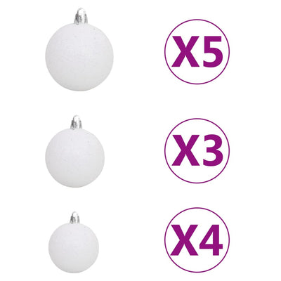 vidaXL Artificial Pre-lit Christmas Tree with Ball Set Green 150 cm PVC