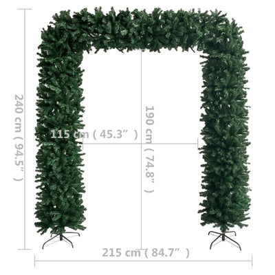 vidaXL Christmas Tree Arch with LEDs Green 240 cm