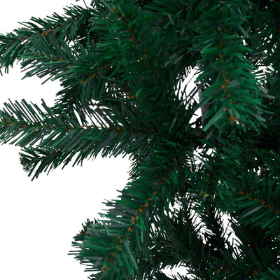 vidaXL Upside-down Artificial Pre-lit Christmas Tree Green 210 cm