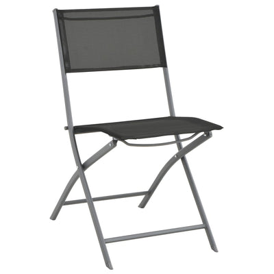 vidaXL 3 Piece Folding Bistro Set Steel Grey