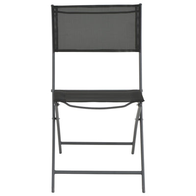vidaXL 3 Piece Folding Bistro Set Steel Grey