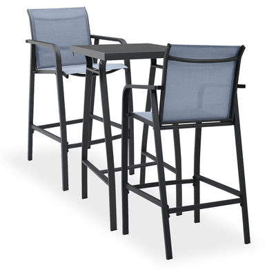 vidaXL 5 Piece Garden Bar Set Black and Grey (48120+48119)