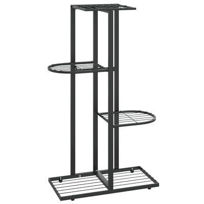 vidaXL 4-Floor Flower Stand 43x22x76 cm Black Metal