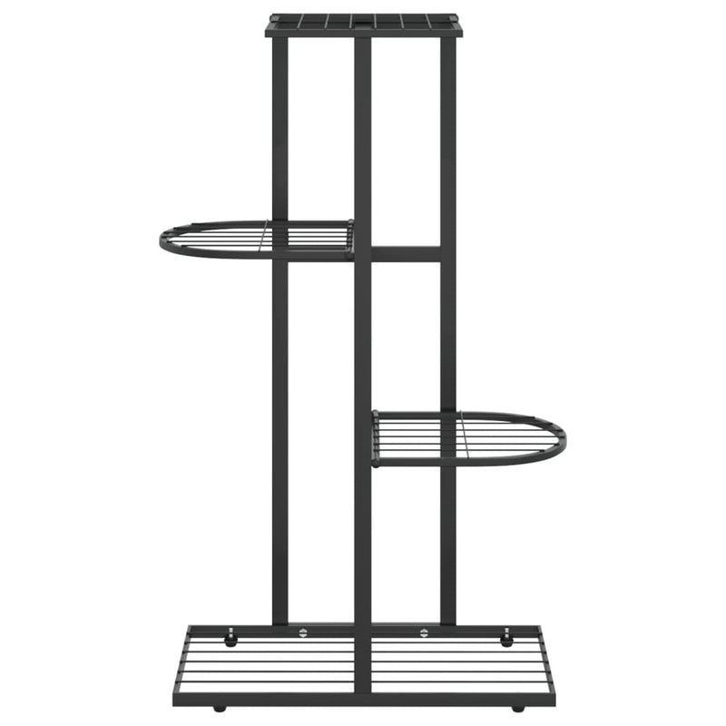 vidaXL 4-Floor Flower Stand 43x22x76 cm Black Metal