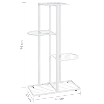 vidaXL 4-Floor Flower Stand 43x22x76 cm Black Metal