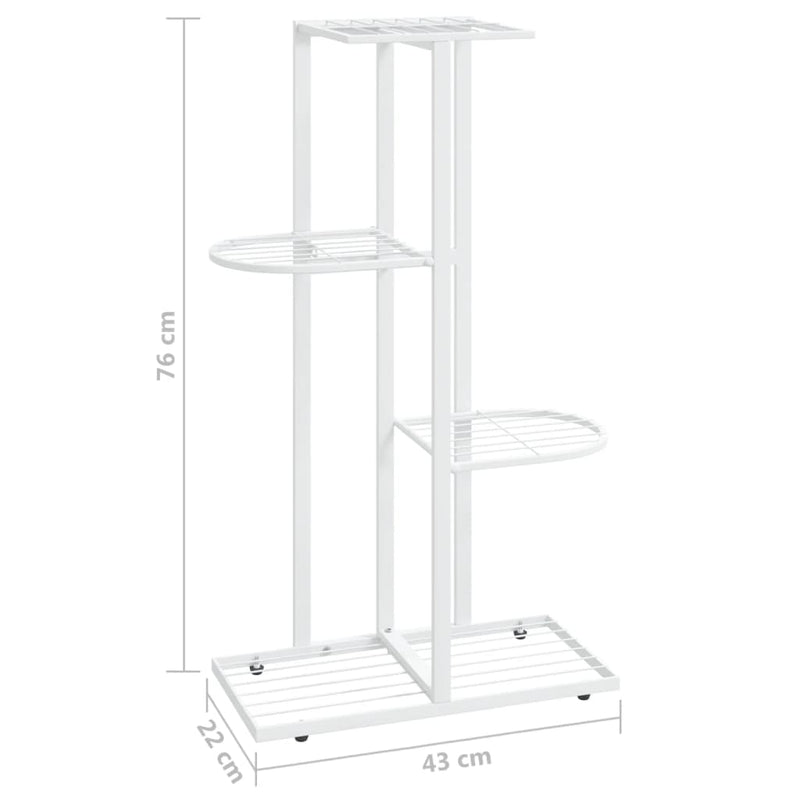 vidaXL 4-Floor Flower Stand 43x22x76 cm Black Metal