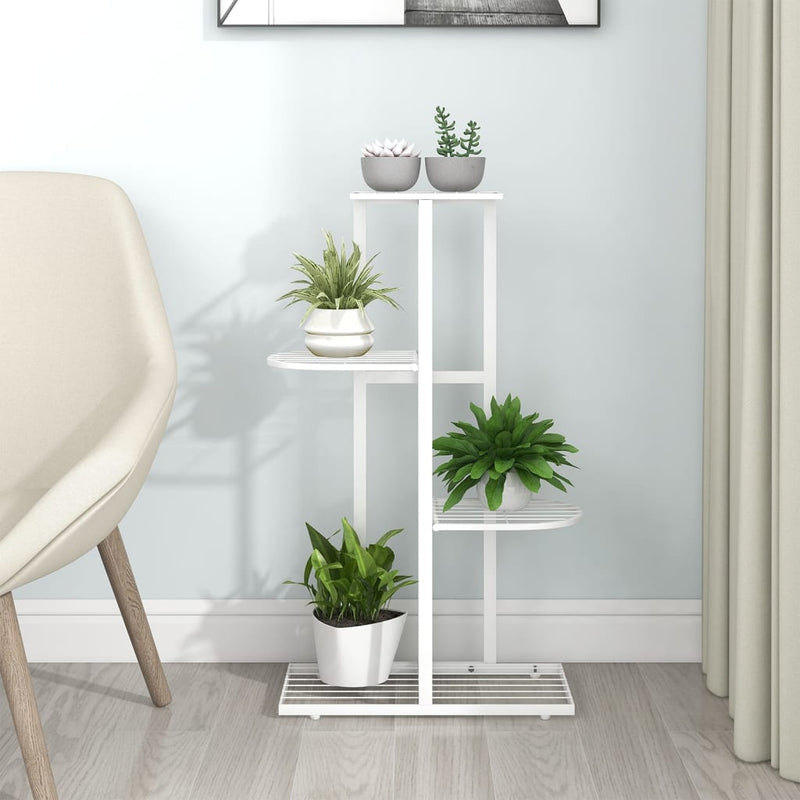 vidaXL 4-Floor Flower Stand 43x22x76 cm Black Metal