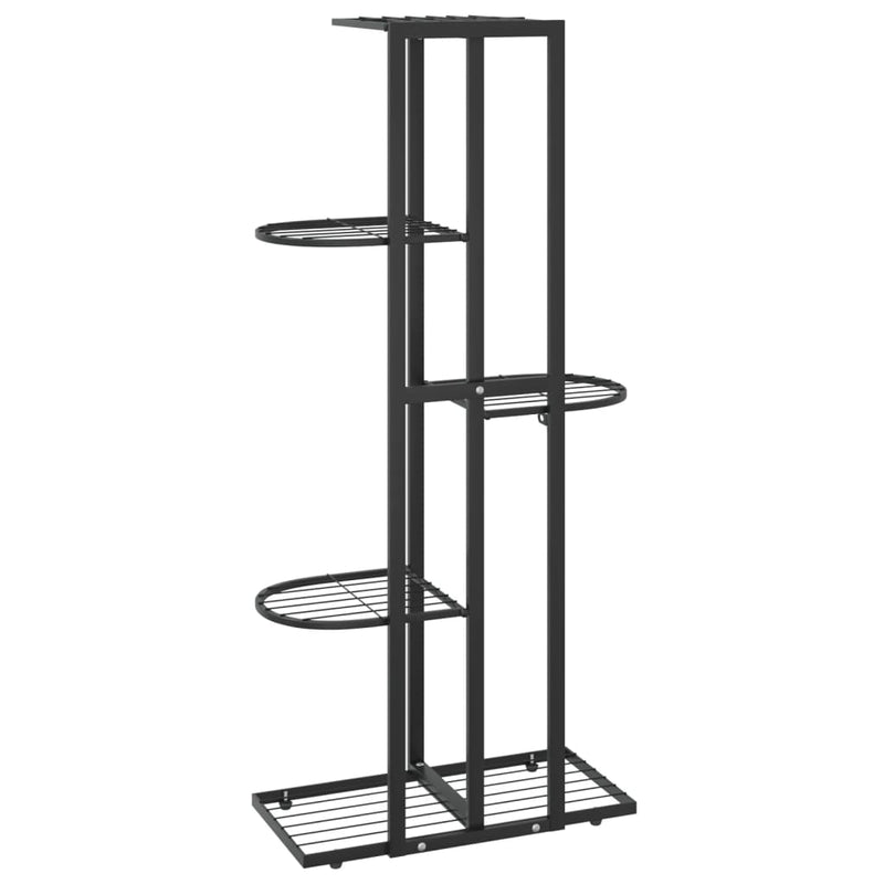 vidaXL 5-Floor Flower Stand 43x22x98 cm Black Metal