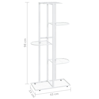 vidaXL 5-Floor Flower Stand 43x22x98 cm Black Metal