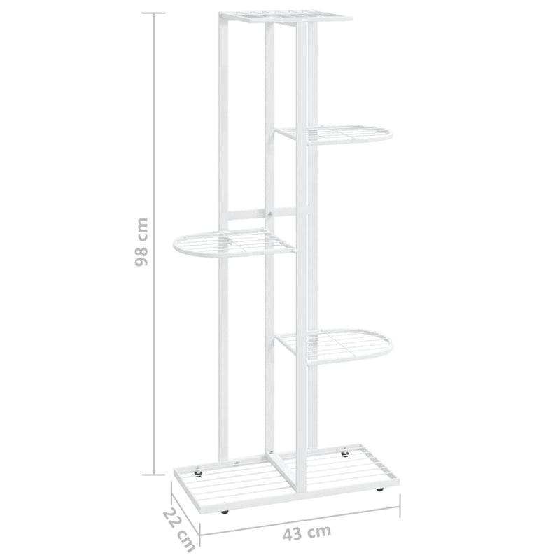 vidaXL 5-Floor Flower Stand 43x22x98 cm Black Metal