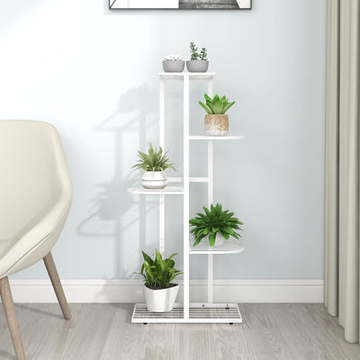 vidaXL 5-Floor Flower Stand 43x22x98 cm Black Metal
