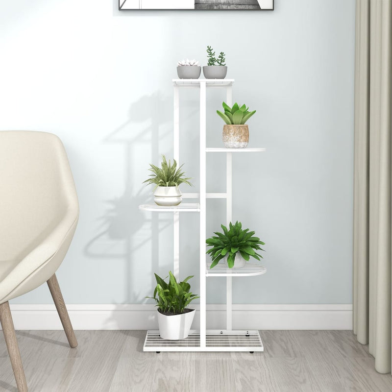 vidaXL 5-Floor Flower Stand 43x22x98 cm Black Metal