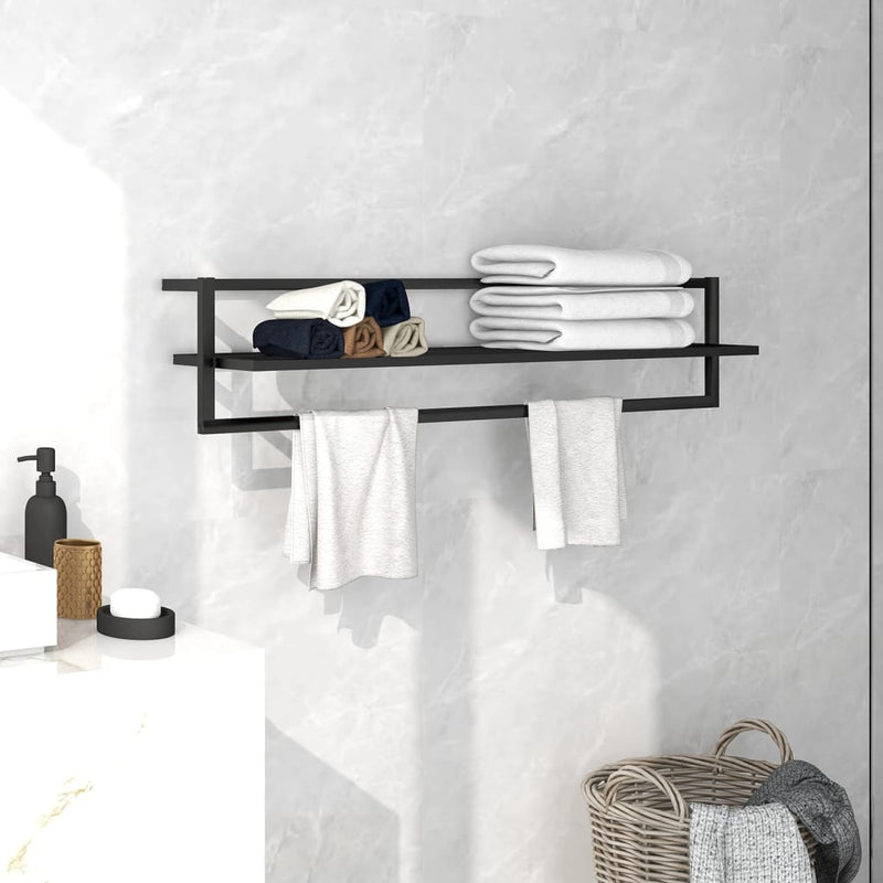 vidaXL Towel Rack Black 95x25x22 cm Iron