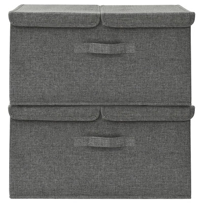 vidaXL Storage Boxes 2 pcs Fabric 50x30x25 cm Anthracite