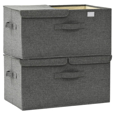 vidaXL Storage Boxes 2 pcs Fabric 50x30x25 cm Anthracite