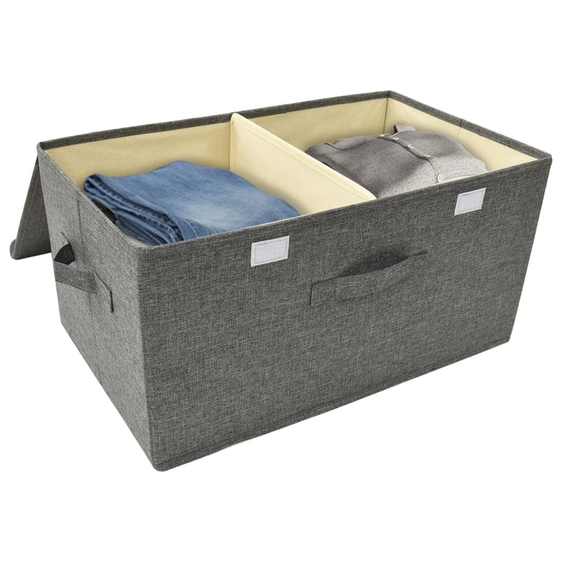 vidaXL Storage Boxes 2 pcs Fabric 50x30x25 cm Anthracite