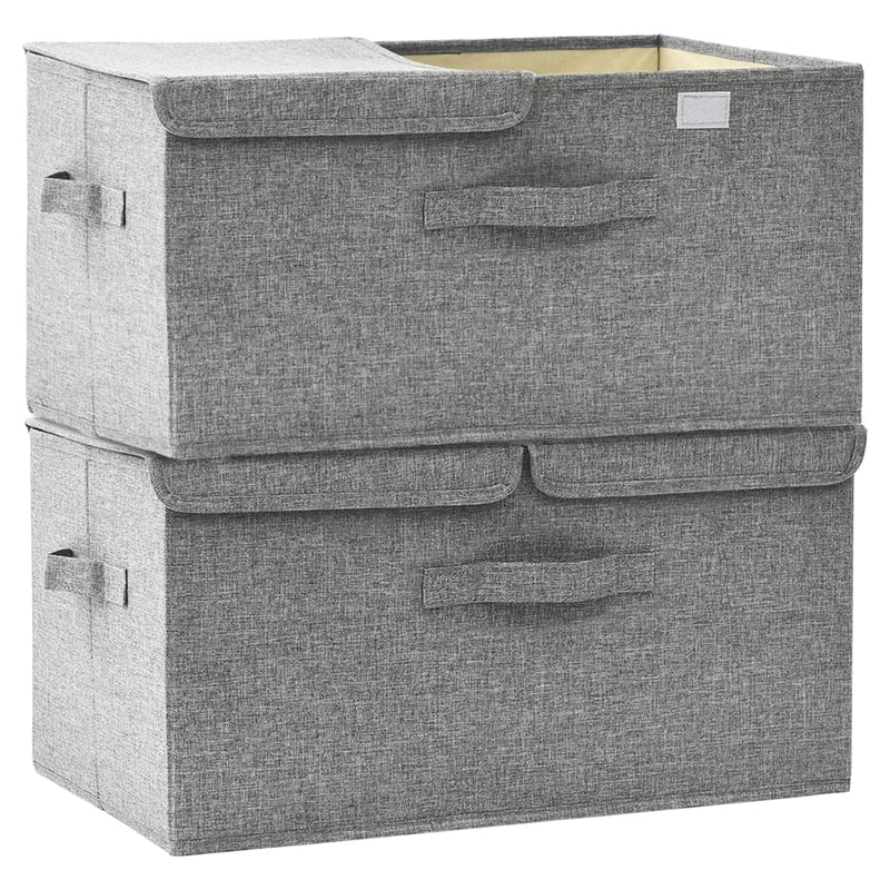 vidaXL Storage Boxes 2 pcs Fabric 50x30x25 cm Anthracite