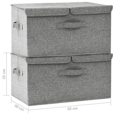 vidaXL Storage Boxes 2 pcs Fabric 50x30x25 cm Anthracite
