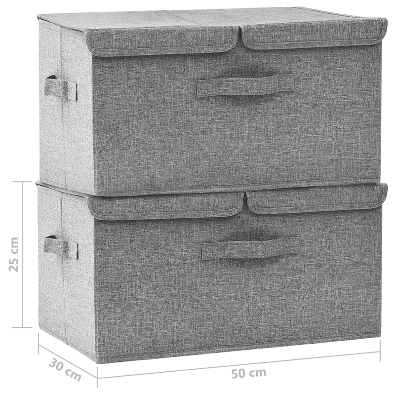 vidaXL Storage Boxes 2 pcs Fabric 50x30x25 cm Anthracite