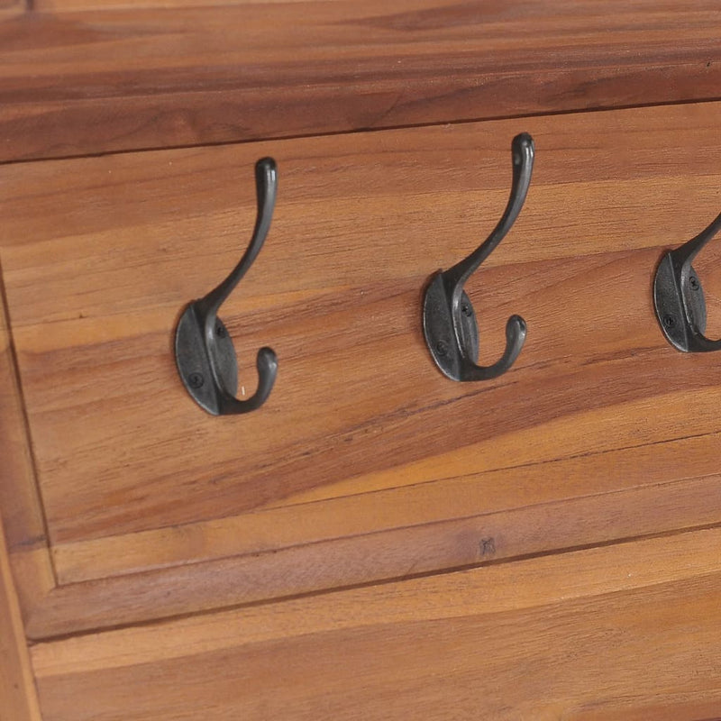 vidaXL Wall Mounted Coat Rack 80x16.5x35 cm Solid Teak Wood