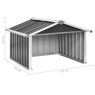 vidaXL Garden Robot Lawnmower Shed 92x97x63 cm Galvanised Steel Anthracite