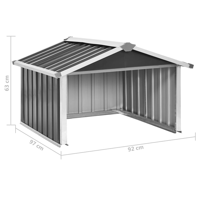 vidaXL Garden Robot Lawnmower Shed 92x97x63 cm Galvanised Steel Anthracite