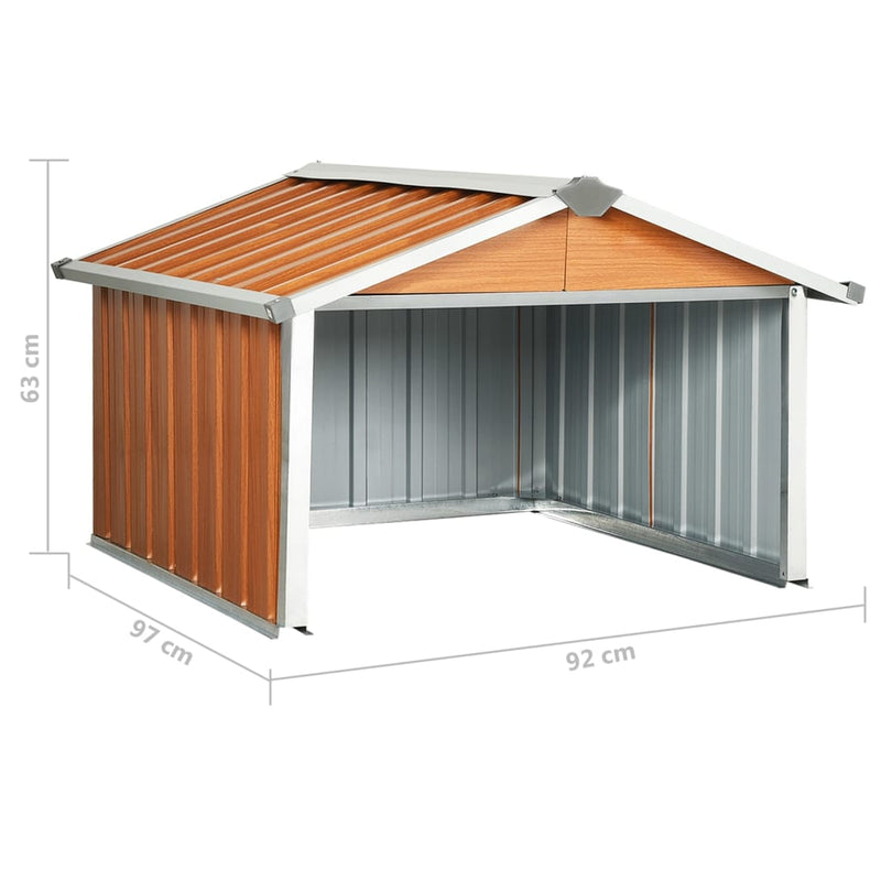 vidaXL Garden Robot Lawnmower Shed 92x97x63 cm Galvanised Steel Anthracite
