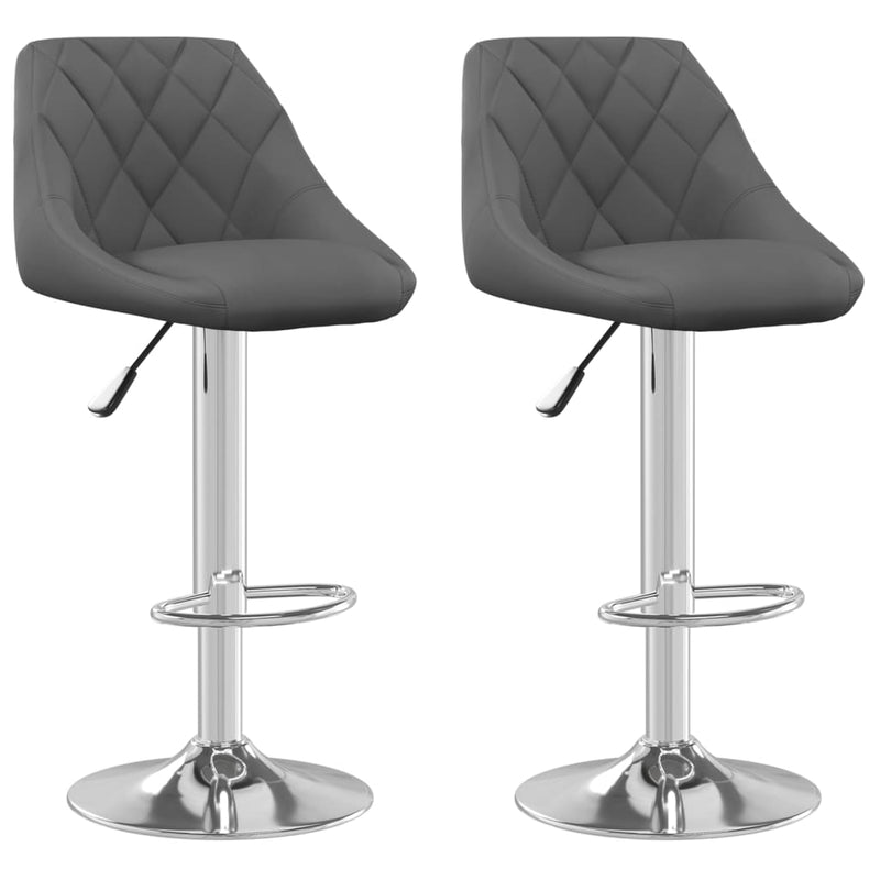 vidaXL Bar Stool 2 Pcs Dark Grey Velvet