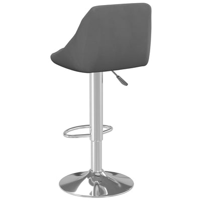 vidaXL Bar Stool 2 Pcs Dark Grey Velvet