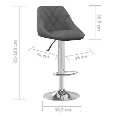 vidaXL Bar Stool 2 Pcs Dark Grey Velvet
