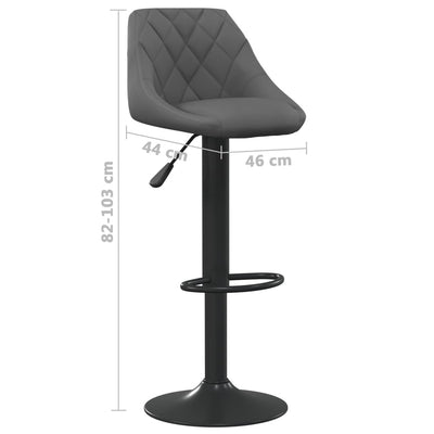 vidaXL Bar Stools 2 pcs Dark Grey Velvet