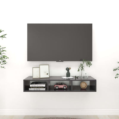 vidaXL Wall Shelf Grey 102x30x17 cm Engineered Wood