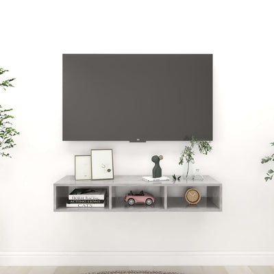 vidaXL Wall Shelf Grey 102x30x17 cm Engineered Wood