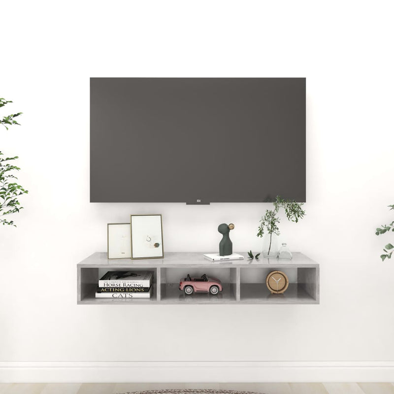 vidaXL Wall Shelf Grey 102x30x17 cm Engineered Wood