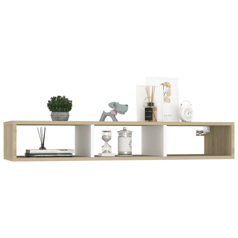vidaXL Wall Shelf Grey 102x30x17 cm Engineered Wood