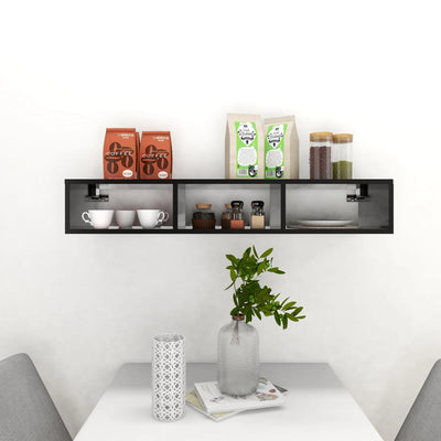 vidaXL Wall Shelf Grey 102x30x17 cm Engineered Wood