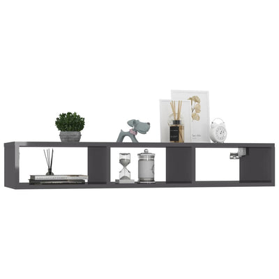 vidaXL Wall Shelf Grey 102x30x17 cm Engineered Wood