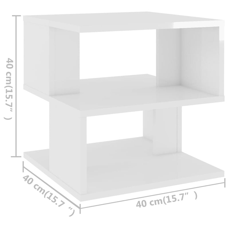 vidaXL Side Table White 40x40x40 cm Engineered Wood